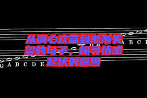 從滿心歡喜到漸漸失望的句子，探尋情感起伏的原因