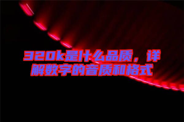 320k是什么品質(zhì)，詳解數(shù)字的音質(zhì)和格式