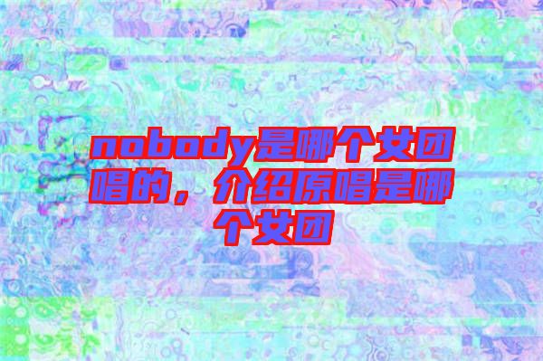 nobody是哪個(gè)女團(tuán)唱的，介紹原唱是哪個(gè)女團(tuán)