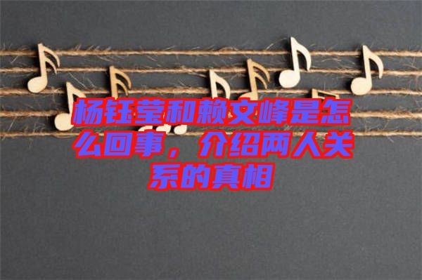 楊鈺瑩和賴文峰是怎么回事，介紹兩人關(guān)系的真相