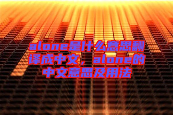 alone是什么意思翻譯成中文，alone的中文意思及用法