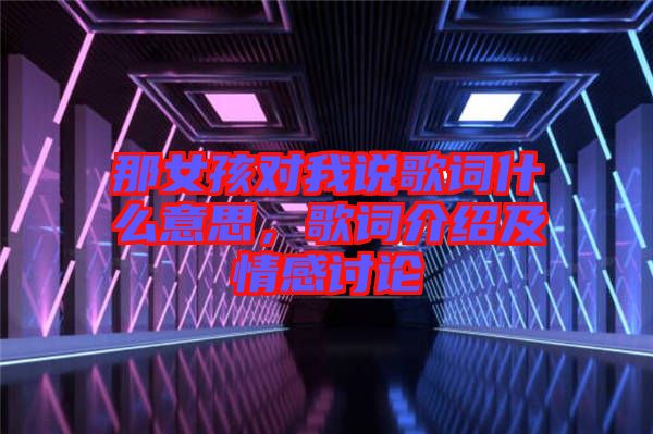 那女孩對我說歌詞什么意思，歌詞介紹及情感討論