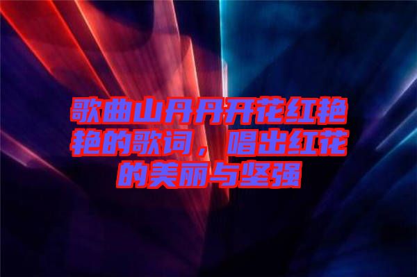 歌曲山丹丹開花紅艷艷的歌詞，唱出紅花的美麗與堅(jiān)強(qiáng)