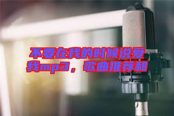 不要在我的時候說愛我mp3，歌曲推薦和