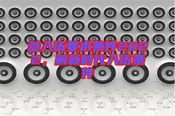 參入伍要求條件2022，解新時(shí)代入伍條件