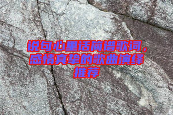 說句心里話簡譜歌詞，感情真摯的歌曲演繹推薦