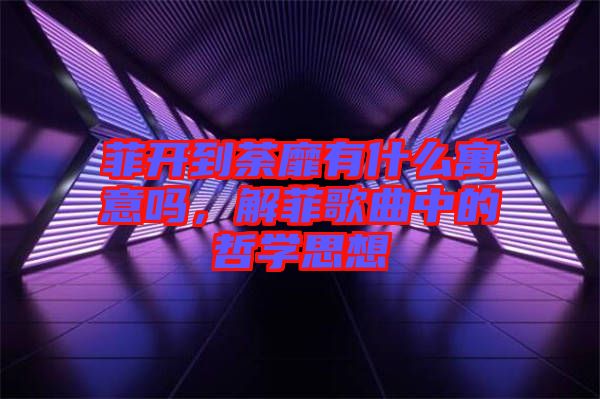 菲開(kāi)到荼靡有什么寓意嗎，解菲歌曲中的哲學(xué)思想