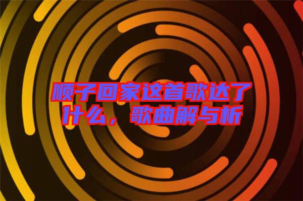 順子回家這首歌達(dá)了什么，歌曲解與析