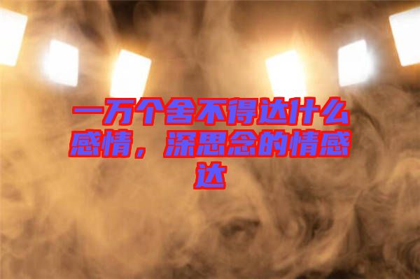 一萬個舍不得達(dá)什么感情，深思念的情感達(dá)