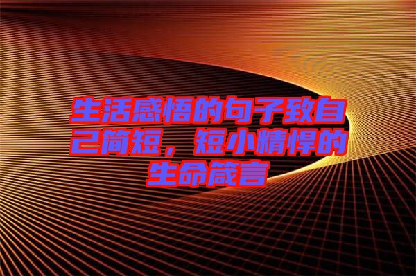 生活感悟的句子致自己簡短，短小精悍的生命箴言