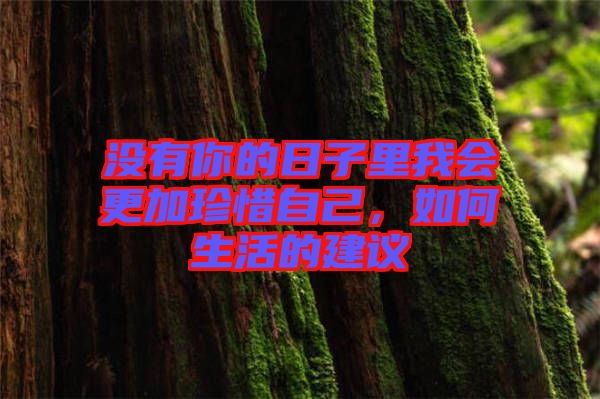 沒有你的日子里我會(huì)更加珍惜自己，如何生活的建議