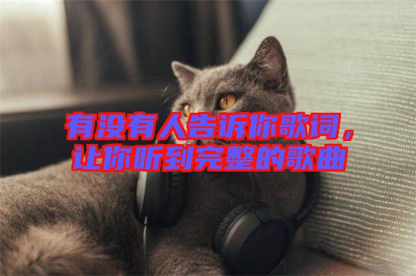 有沒(méi)有人告訴你歌詞，讓你聽(tīng)到完整的歌曲