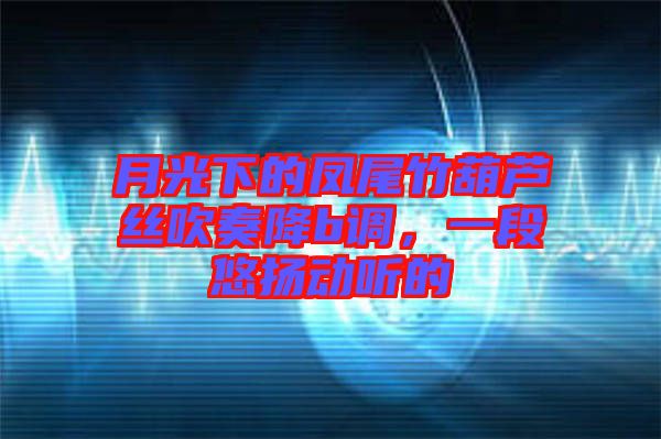 月光下的鳳尾竹葫蘆絲吹奏降b調，一段悠揚動聽的