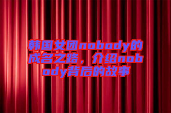 韓國女團nobody的成名之路，介紹nobody背后的故事