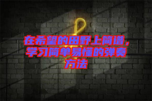 在希望的田野上簡(jiǎn)譜，學(xué)習(xí)簡(jiǎn)單易懂的彈奏方法