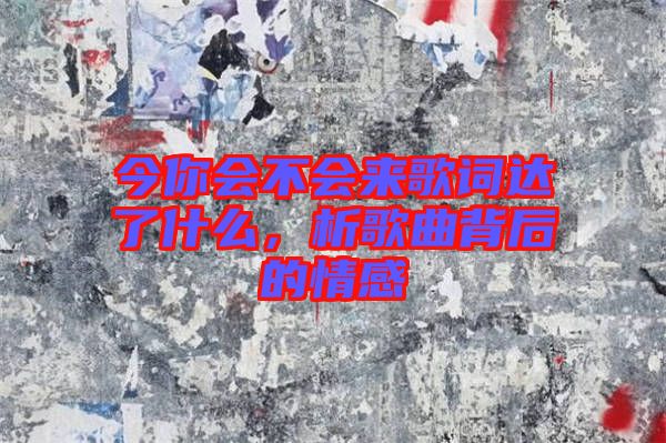 今你會(huì)不會(huì)來(lái)歌詞達(dá)了什么，析歌曲背后的情感