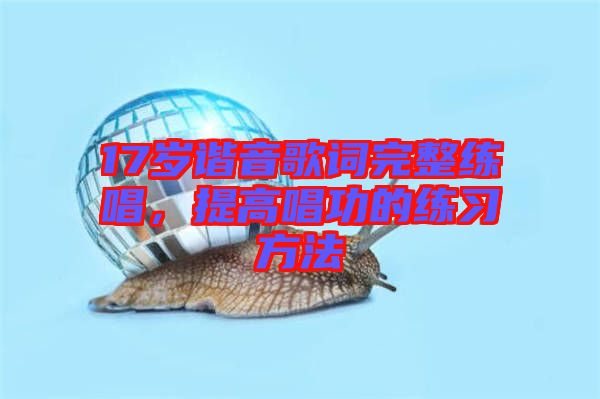 17歲諧音歌詞完整練唱，提高唱功的練習方法
