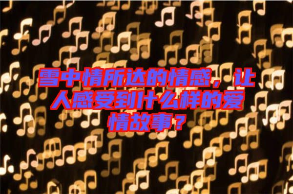 雪中情所達的情感，讓人感受到什么樣的愛情故事？