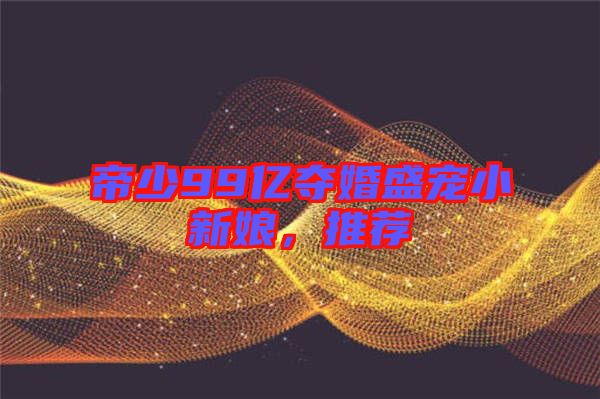 帝少99億奪婚盛寵小新娘，推薦