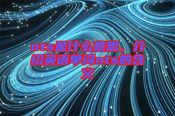 nts是什么意思，介紹英語單詞nts的含義