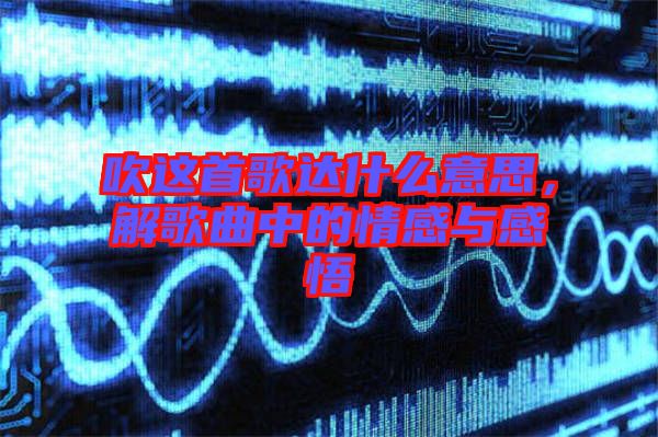 吹這首歌達什么意思，解歌曲中的情感與感悟