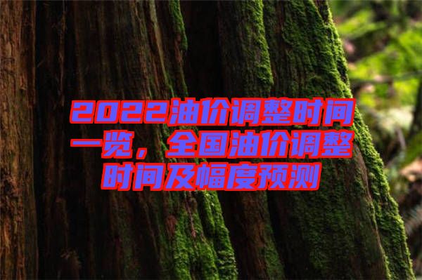 2022油價調(diào)整時間一覽，全國油價調(diào)整時間及幅度預(yù)測