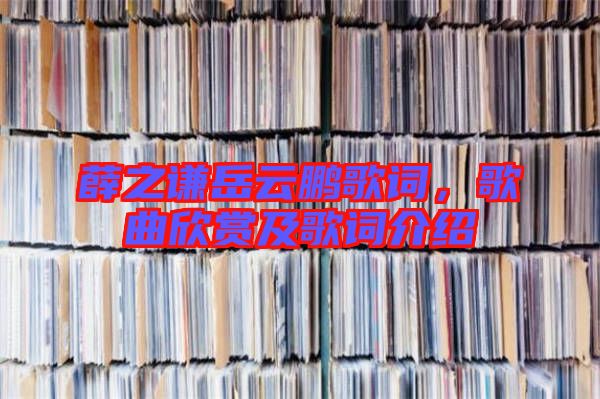 薛之謙岳云鵬歌詞，歌曲欣賞及歌詞介紹