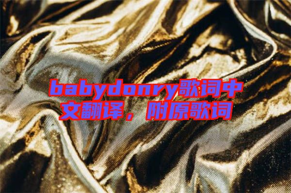 babydonry歌詞中文翻譯，附原歌詞