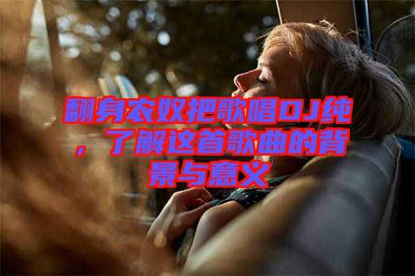 翻身農(nóng)奴把歌唱DJ純，了解這首歌曲的背景與意義