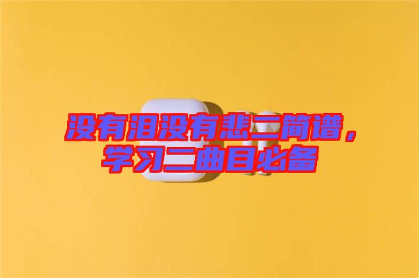 沒有淚沒有悲二簡(jiǎn)譜，學(xué)習(xí)二曲目必備