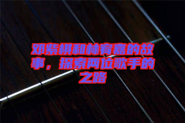 鄧紫棋和林宥嘉的故事，探索兩位歌手的之路