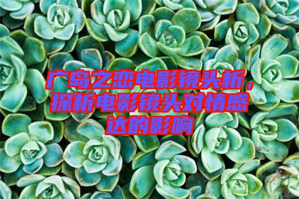 廣島之戀電影鏡頭析，探析電影鏡頭對(duì)情感達(dá)的影響