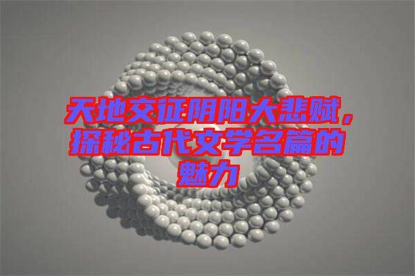 天地交征陰陽大悲賦，探秘古代文學(xué)名篇的魅力