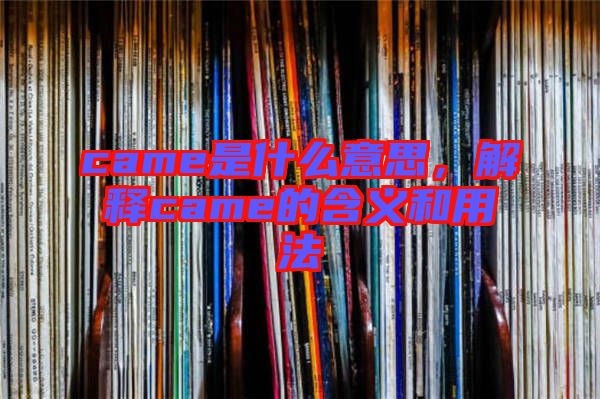 came是什么意思，解釋came的含義和用法