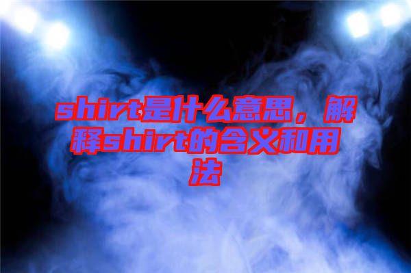 shirt是什么意思，解釋shirt的含義和用法