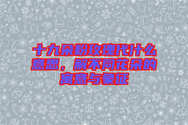 十九朵粉玫瑰代什么意思，解不同花朵的寓意與象征