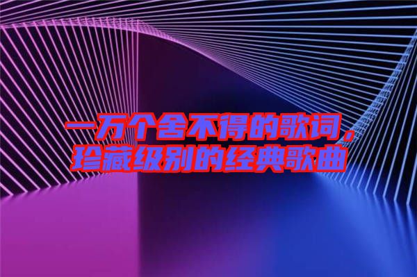 一萬個舍不得的歌詞，珍藏級別的經典歌曲