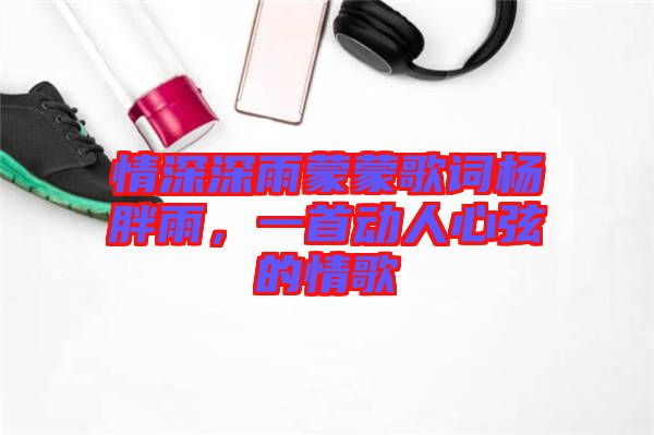 情深深雨蒙蒙歌詞楊胖雨，一首動(dòng)人心弦的情歌