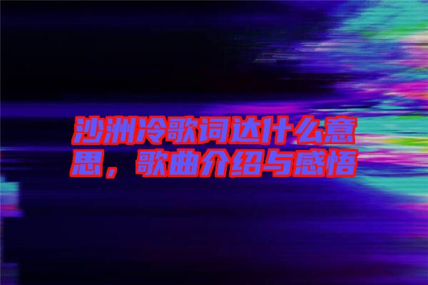 沙洲冷歌詞達(dá)什么意思，歌曲介紹與感悟