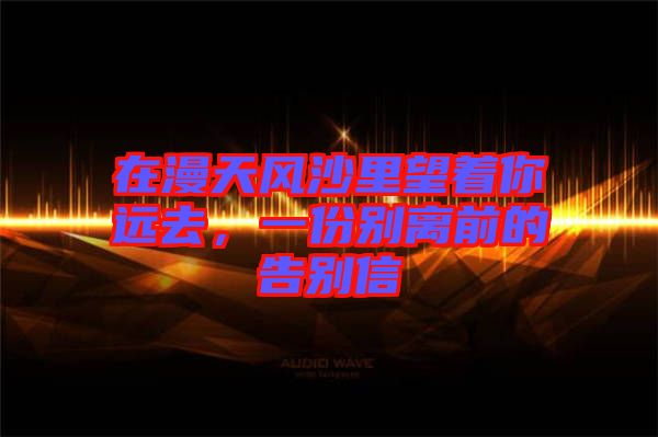 在漫天風沙里望著你遠去，一份別離前的告別信