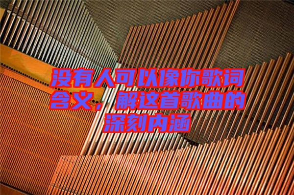 沒有人可以像你歌詞含義，解這首歌曲的深刻內(nèi)涵