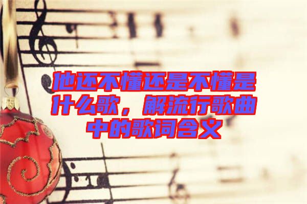 他還不懂還是不懂是什么歌，解流行歌曲中的歌詞含義