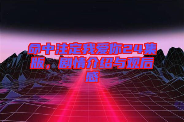 命中注定我愛(ài)你24集版，劇情介紹與觀后感