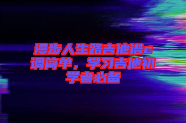 漫步人生路吉他譜c調簡單，學習吉他初學者必備