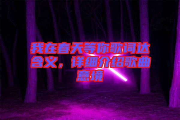 我在春天等你歌詞達含義，詳細介紹歌曲意境