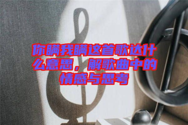 你瞞我瞞這首歌達什么意思，解歌曲中的情感與思考