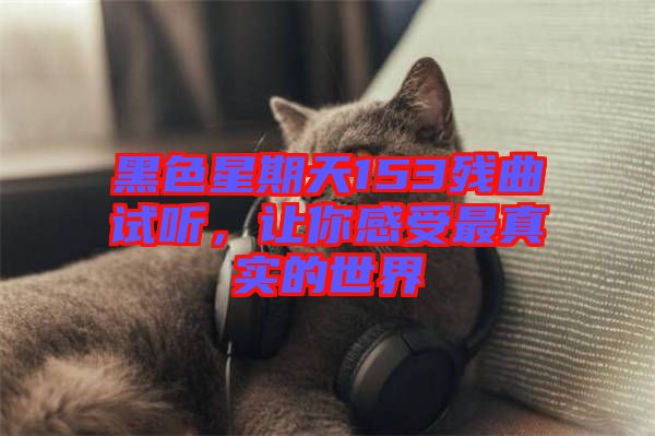 黑色星期天153殘曲試聽，讓你感受最真實的世界