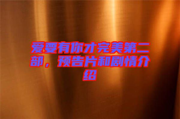 愛(ài)要有你才完美第二部，預(yù)告片和劇情介紹