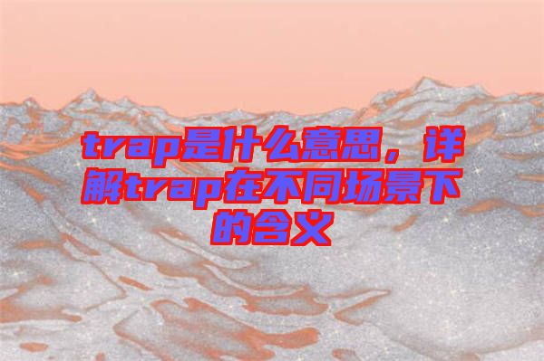 trap是什么意思，詳解trap在不同場景下的含義