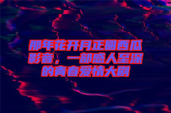 那年花開月正圓西瓜影音，一部感人至深的青春愛情大劇
